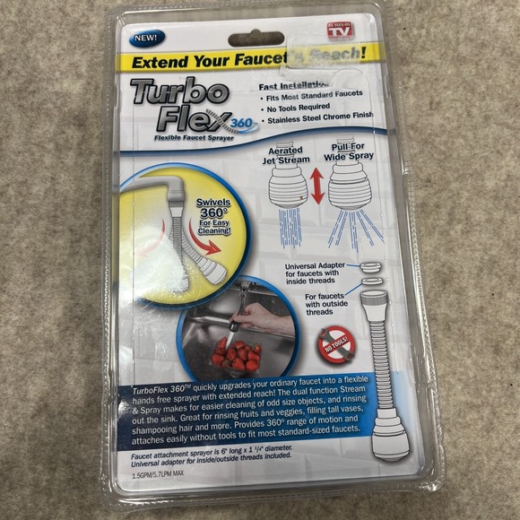 Turbo Flex 360° Flexible Faucet Sprayer Hose 6" Flexible Hose - AS SEEN ON TV - Picture 7 of 7